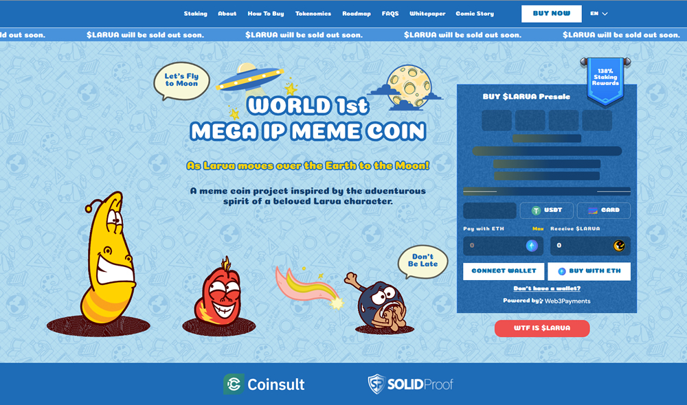 Larva To Moon ($LARVA): Meme-Coin trifft auf Gaming und Community