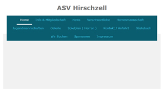Screenshot der ASV Hirschzell Webseite