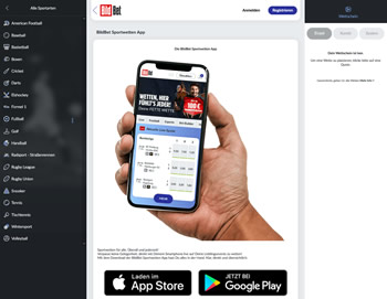 Die Sportwetten App von BildBet