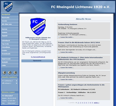 FC Rheingold Lichtenau Webseite