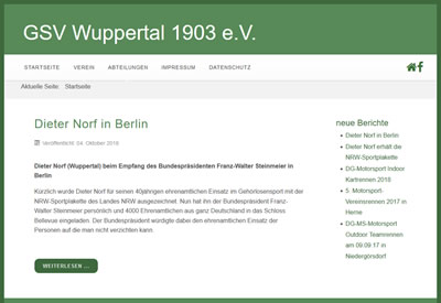 GSV Wuppertal 1903 Webseite