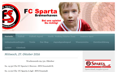 Sportclub Sparta Bremerhaven Webseite