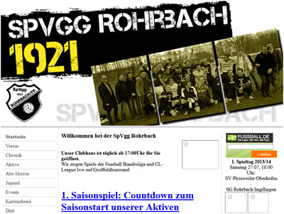 SpVgg Rohrbach Webseite