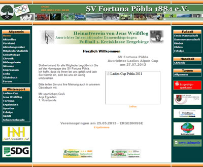 SV Fortuna Pöhla Webseite