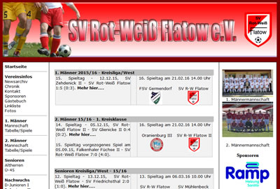 SV Rot Weiß Flatow Webseite