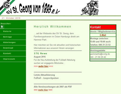 SV St. Georg Webseite