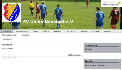 SV Union Neustadt Webseite