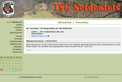 TSG Neidenfels Webseite