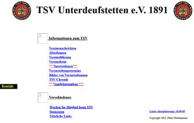 TSV 1891 Unterdeufstetten Webseite