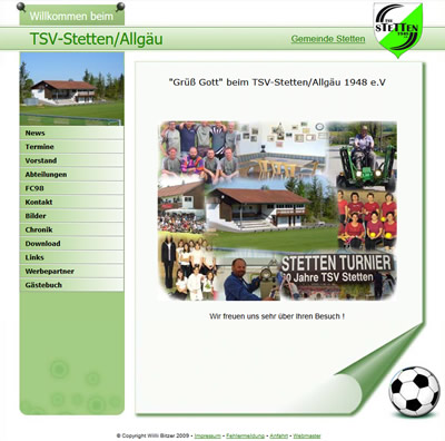 TSV Stetten Webseite